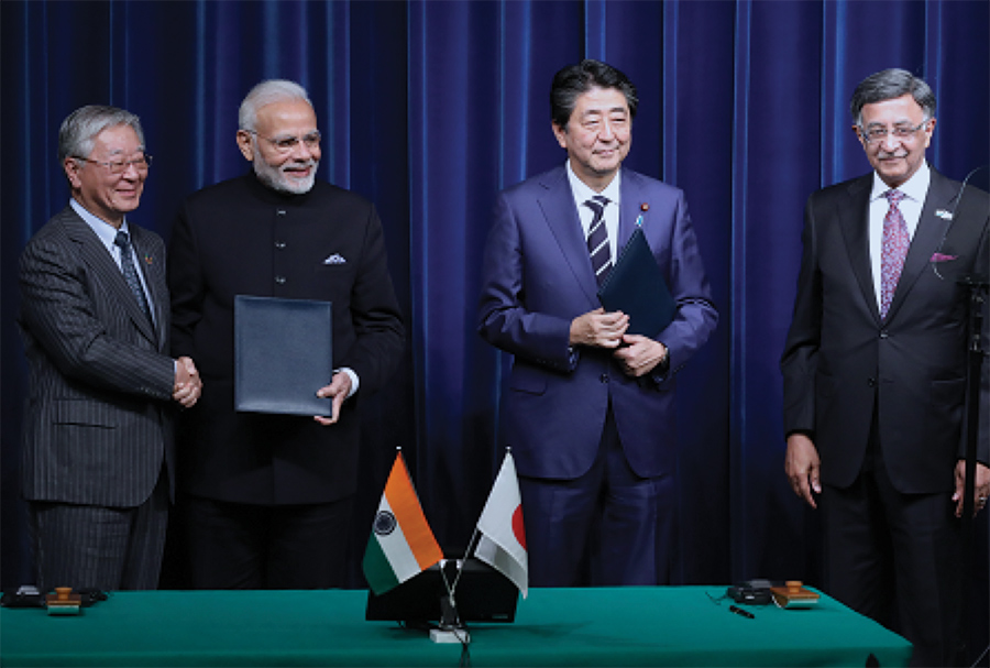 Japanese and Indian industries collaborate on  a joint report and present it to Prime Minister